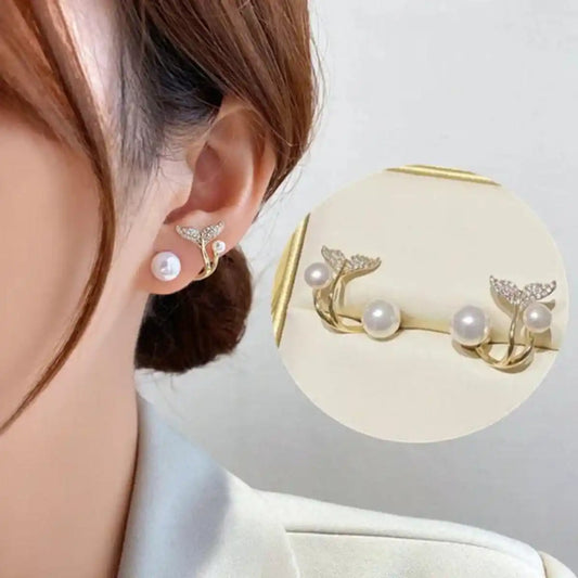 Celestial Angel Wing Pearl Earrings