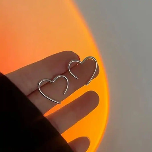 Minimalist Open Heart Earrings