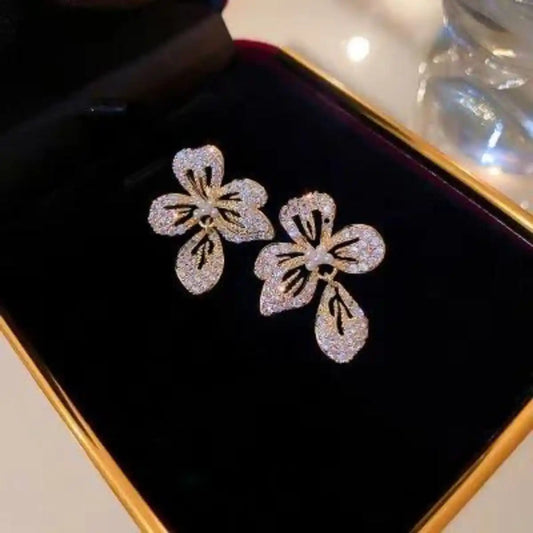 Luxury Crystal Flower Earrings
