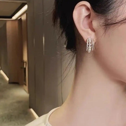 Royal Pearl Wave Earrings